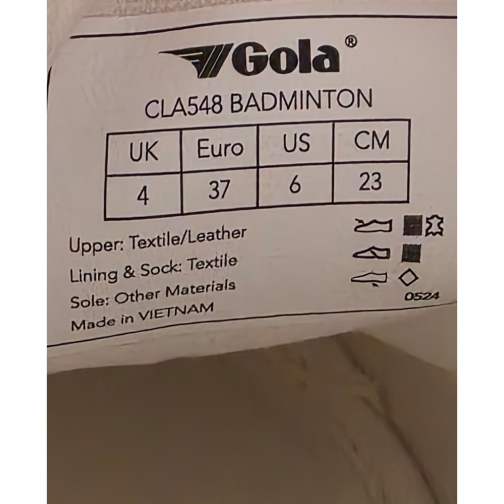 Gola Badminton CLA 548 Court Sneakers Size 6 - Picture 12 of 13